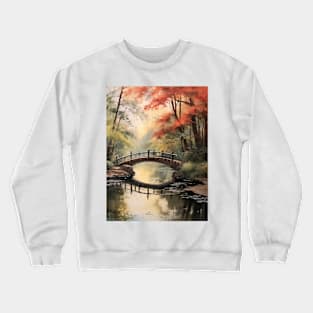 Beautiful Pond Bridge Scenery Crewneck Sweatshirt